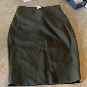 Express olive knee length skirt